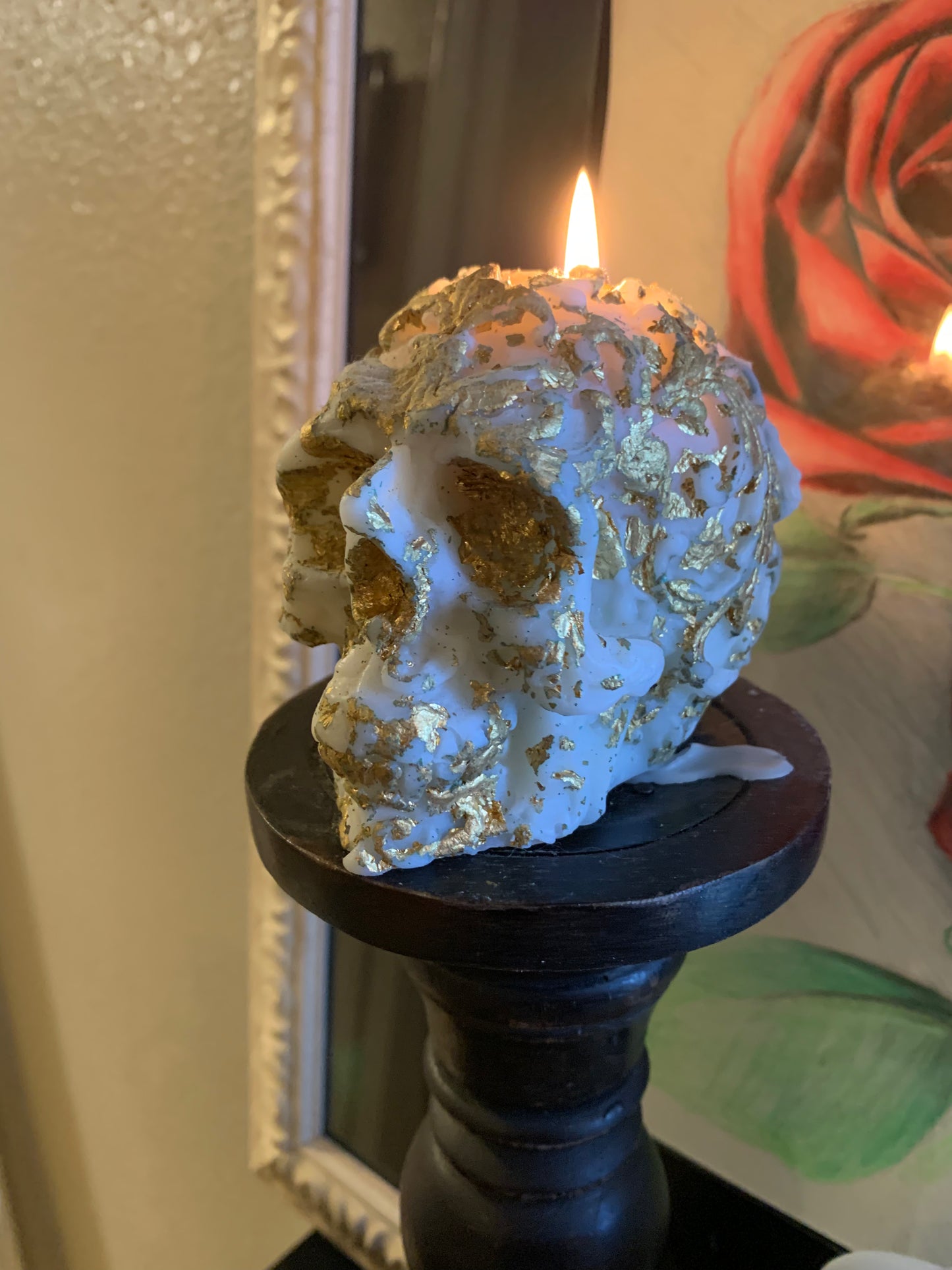 Skull Candle - Hand Painted Candles